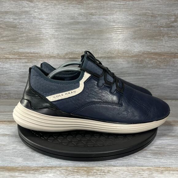 Cole Haan Men's Grandsport Navy Blue Leather Lace Up Sneaker Shoes Size 10 - Picture 3 of 9
